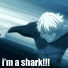 rhyme: (HE'S A SHARK)