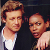 scrollgirl: jane with his arm around hightower in red gold (mentalist jane/hightower)