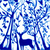 fullygoldy: Stag Patronus in blue sillouhette (Blue Plate Patronus)