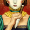 frangipani: artwork of a girl holding a dagger (cloak and dagger)