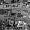 mmouse15: signpost with Diagon Alley, Narnia, the Shire, Hogwarts, and other places on the post (Wonderful places)