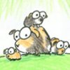challyzatb: An illustration of a group of guinea pigs clustered on some grass. (guineapigspileillustration)