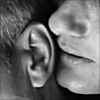 copracat: close up of picard's ear and q's lips (question)
