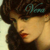 copracat: close up detail of woman's face with text Vera (proserpina)
