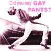 copracat: Freddie Mercury glamming it up on stage with the text 'Did you say gay pants?' (freddie)