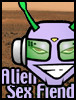 copracat: martian surface picture, cartoon martian and text 'alien sex fiend' (she got me)