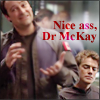 copracat: Chuck looking at an oblivious Rodney's arse with the text 'nice ass Dr McKay' from SGA (atlantis - canadian ass)
