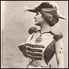 highlyeccentric: French vintage postcard - a woman in feminised army uniform of the period (General de l'avenir)