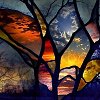 kiezh: Fragments of different skies stitched together. (stained glass skies)