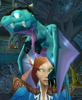 archangelbeth: A blood elf with a netherdrake whelp sitting on her head. (Warcrack - Emria and her dragon)
