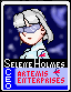 archangelbeth: A card (captioned Selene Holmes, Artemis Enterprises, CEO) of an anime albino woman wearing silver visor-goggles. (SH-Selene (Anime))