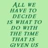 pegkerr: (All we have to decide is what to do with)