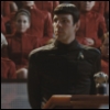 shelf: icon of spock with his hands behind his back behind a podium and in front of some students (spock)