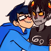 candyhorns: (reluctant hugging)