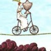 redbird: Edward Gorey picture of a bicyclist on a high wirer (gorey bicycle)