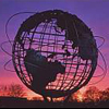 redbird: The Unisphere, a very large globe in New York's Flushing Meadow Park, with sunset colors (unisphere)