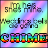 lannamichaels: "I'm hers. She's mine. Wedding bells are gonna chime" with rainbows (gay marriage)