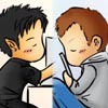 lilyleia78: John and Rodney kiss computer screens while skyping (SGA: McSmooch chibi)