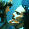 momma: Picture of Battlestar Galactica characters Laura Roslin and Gaius Baltar about to make out. (tv:bsg roslin|baltar infatuated)