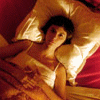 watersword: Audrey Tautou, in Amelie, lying in bed and gazing upward (Stock: bed)