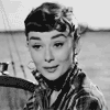 fairwells: Animated Audrey Hepburn on boat ([Celebrities] Audrey Hepburn on a boat)