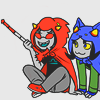 somethinglawful: terezi and nepeta wearing LARP costumes (nerd alert)