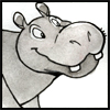 shanaqui: Drawing of a hippo, looking very cheerful. ((Hippo) Grin)