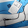 yasaman: an ipod hooked up to an arm (music straight to the blood)