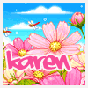 karenkk: Pink flowers, Karen in pink, animated dragonflies (Default)