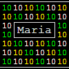 cesy: Computer geek - Maria. Lots of 1s and 0s in techie colours. (Maria)