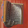 stranger: hand holding open book upright (book)