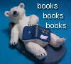 bethbethbeth: Polar Bear sculpture on back, holding a book, with words "books books books" (Booksbooksbooks (bethbethbeth))