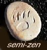 bethbethbeth: Stone with fossil bear paw print, with words "semi-zen" (Zen semi-zen (bbb))