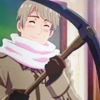 gramarye1971: Russia smiling while holding up a very large pick-axe (Hetalia: Russia's Wakeup Call)