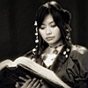 estirose: Mio from Makai Senki looks at an old book. (Mio Makai Senki w book)