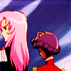gloss: prince &amp; her bride facing away (Utena - (she makes me dangerous))