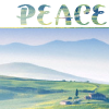 zellieh: Country landscpe, rolling hills, sunny day; text : Peace (text: peace. peaceful landscape)