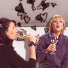 princessofgeeks: sam and vala from sg1 drink wine under a cloud of hearts (girltime by magnavox)