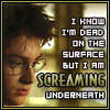sidravitale: Harry Potter screaming underneath LJ icon by fire_bad (harry potter screaming underneath)