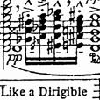 elf: Musical notation from the Faerie's Aire and Death Waltz, with quote "Like a dirigible" (Dirigible)