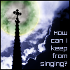 kerravonsen: Church steeple silhuetted against clouds: "How can I keep from singing?" (singing)