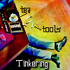 kerravonsen: Eighth Doctor's legs sticking out from underneath TARDIS console: "tea, tools, Tinkering" (tinkering)