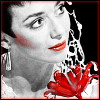 kerravonsen: Servalan and red flower (Servalan)