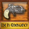 kerravonsen: steampunk raygun behind glass: "Use in Emergency" (raygun-emergency)