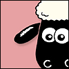 torch: Shaun the sheep on a pink background (baa)