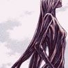 amivoringyou: a woman made of razor-sharp ribbons,  in silhouette (we came down from the north)