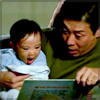 gloss: man reading to happy baby (Lost: omg!yay!)