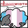 transfic: A little sheep with the pride flag for transgendered people on his belly (Trans)