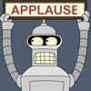 darkemeralds: Bender from Futurama holding up an Applause sign (Applause)
