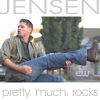 darkemeralds: Screencap of Jensen Ackles air-guitaring to Eye of the Tiger (Jensen Rocks)